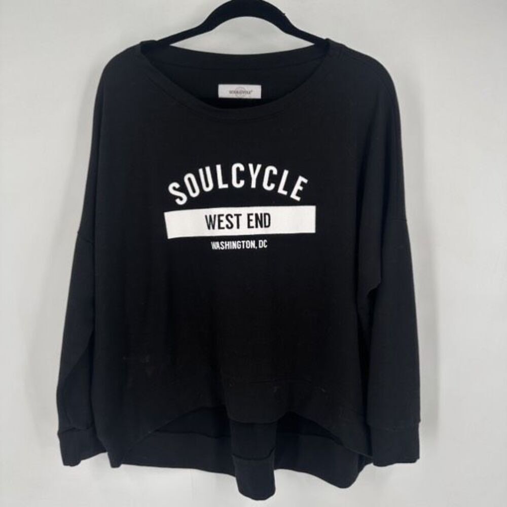 SoulCycle West End Washington DC Large Black Spellout Pullover Sweatshirt